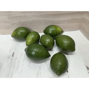 Lot of 7 Artifical Limes Realistic Faux Fruit Plastic
